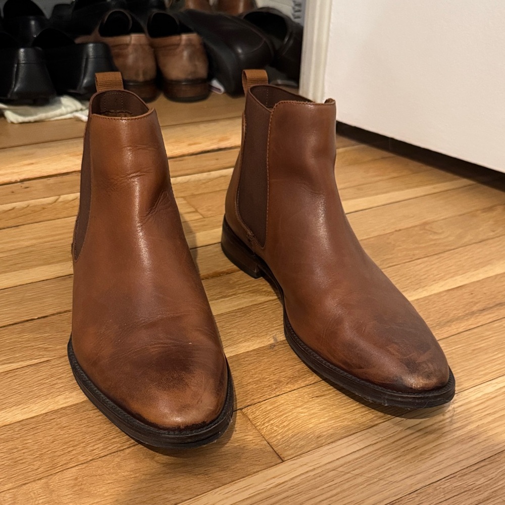Kenneth Cole Tan Leather Ankle Boots